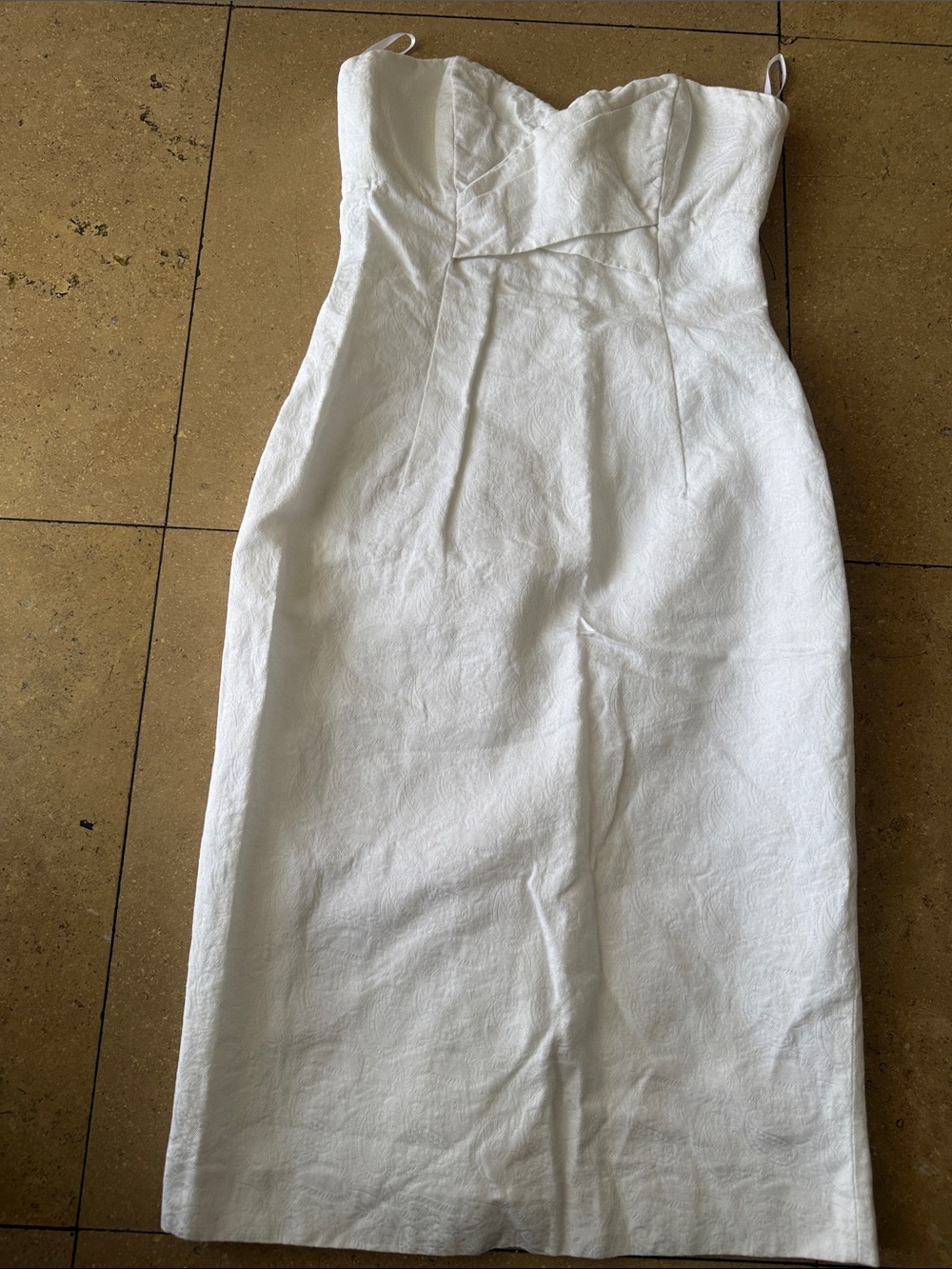 Michael Kors Collection White Strapless Sweetheart Midi Dress